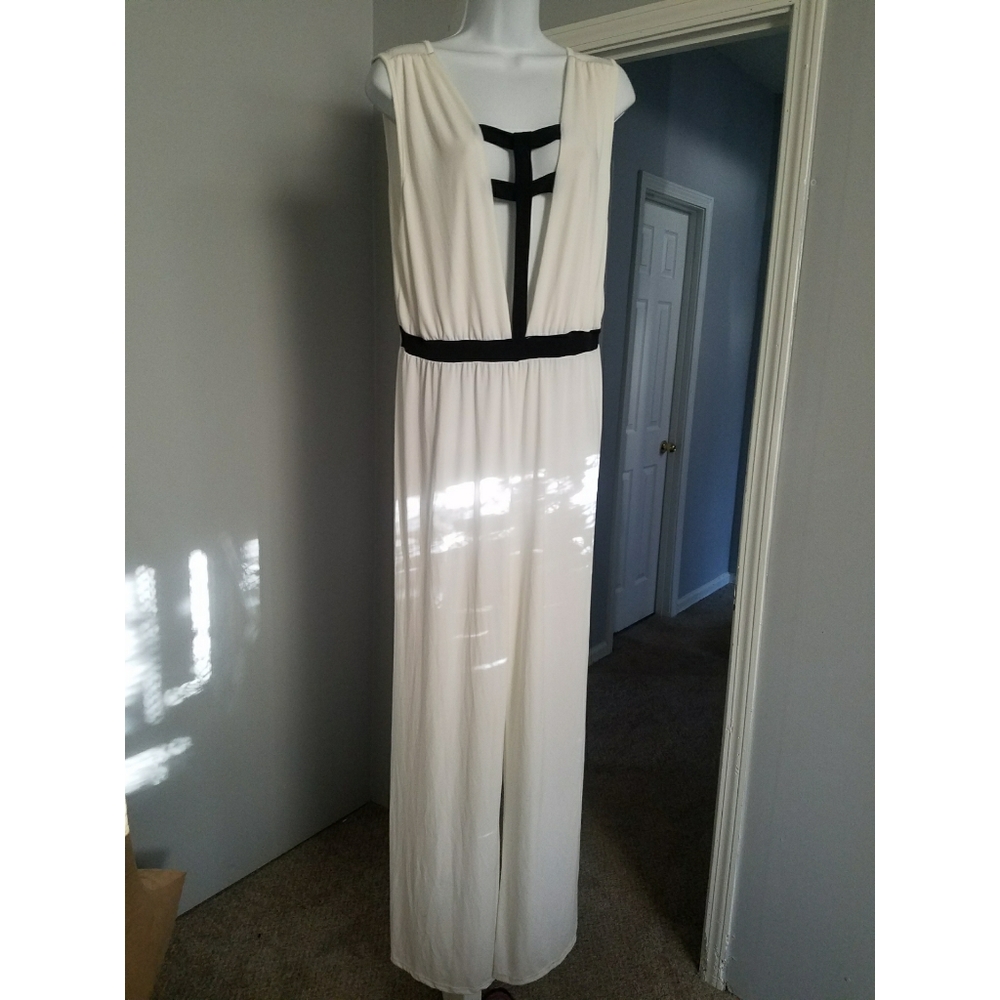 White with Black jumpsuit